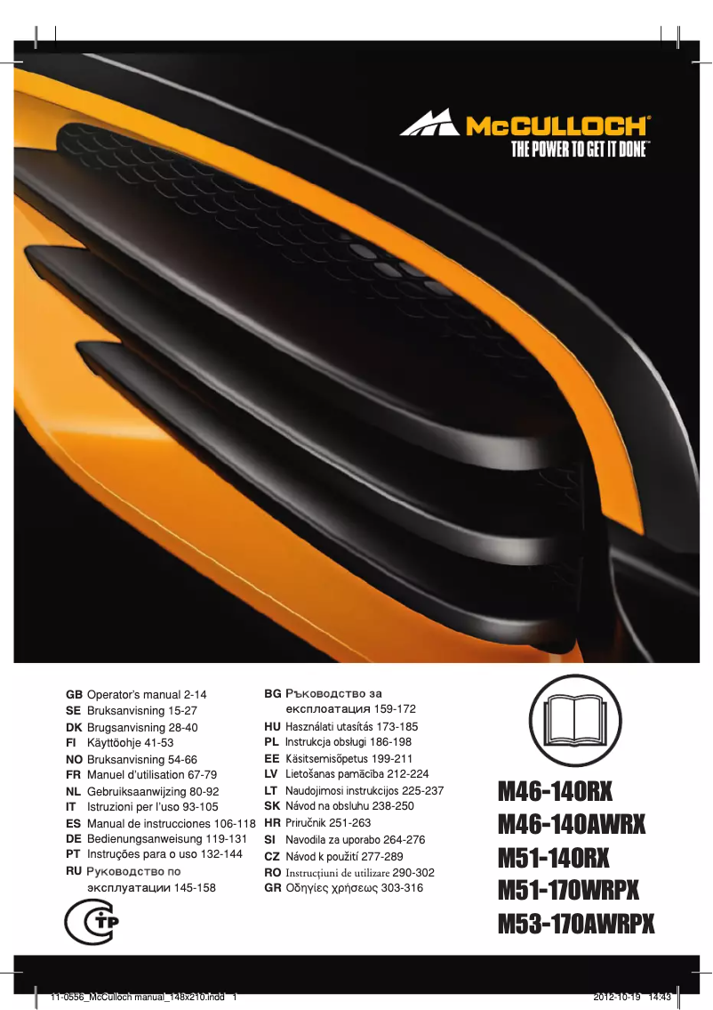 Page 1 de la notice Manuel utilisateur McCulloch M46-140RX