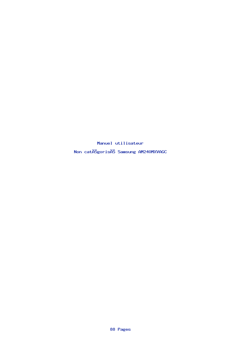 Page 1 de la notice Manuel utilisateur Samsung AM240MXVAGC