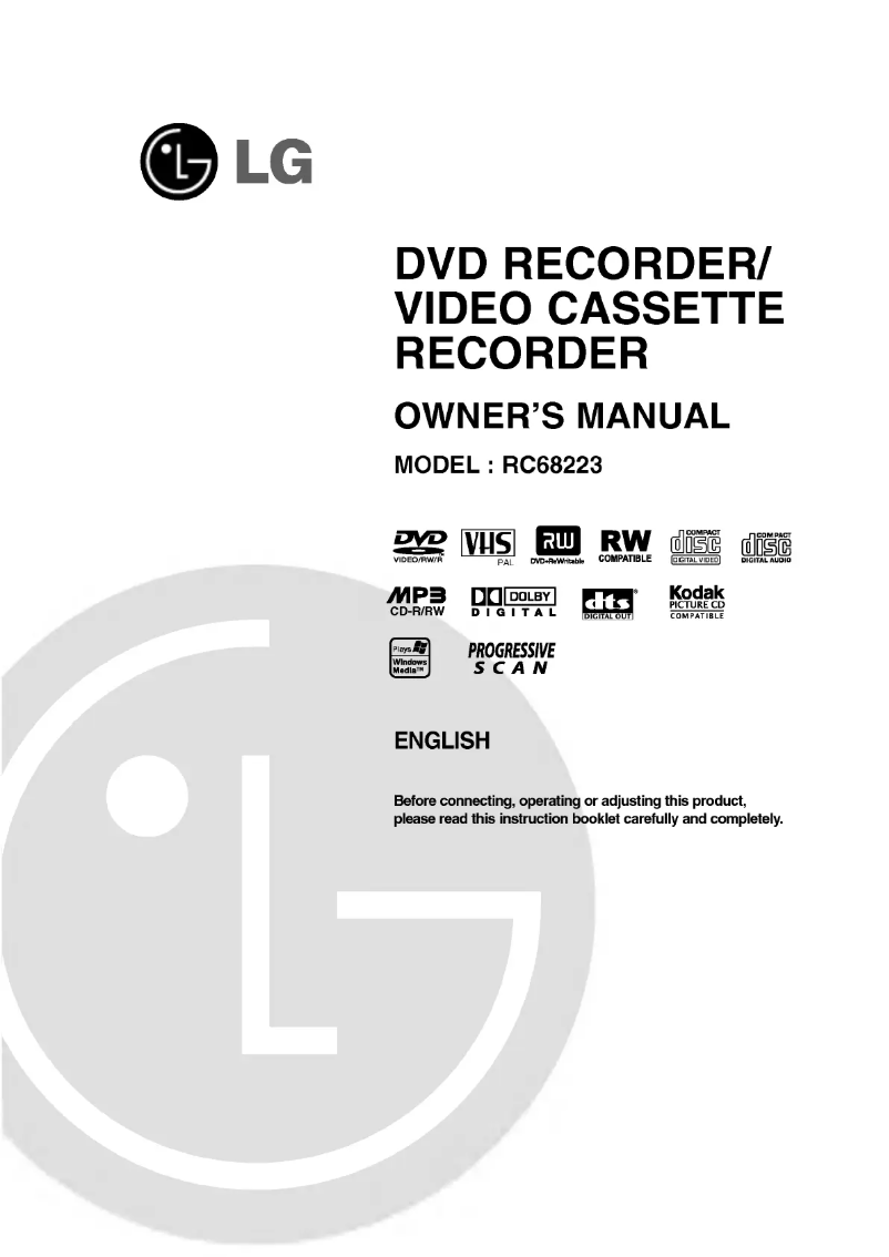 Page 1 of the manual User Manual LG RC68223P2