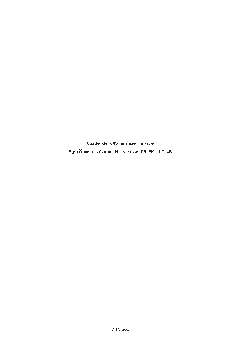 Image de la première page du manuel de l'appareil DS-PK1-LT-WB