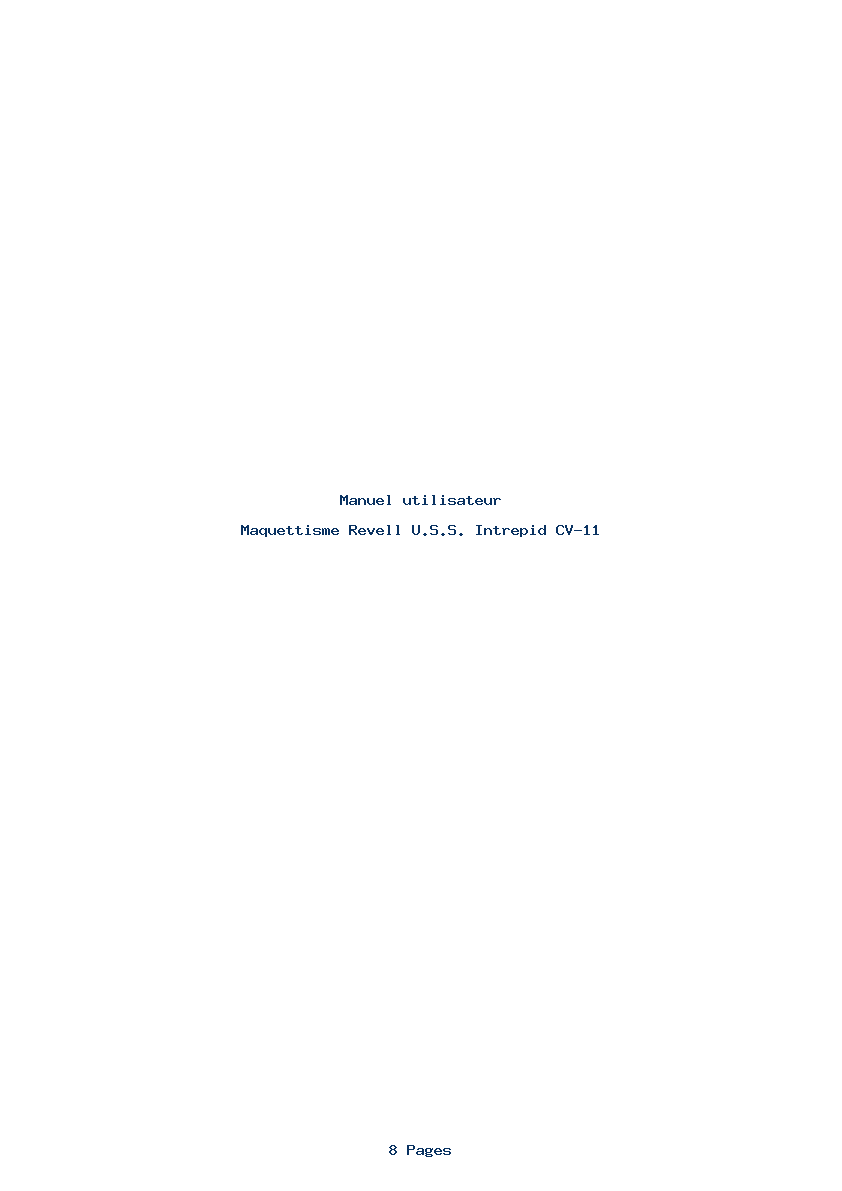 Page 1 de la notice Manuel utilisateur Revell U.S.S. Intrepid CV-11