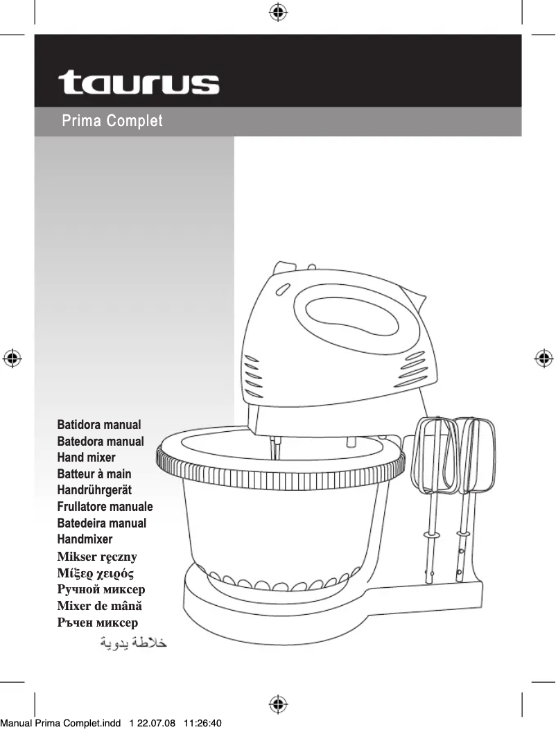 Page 1 de la notice Manuel utilisateur Taurus Prima Complet