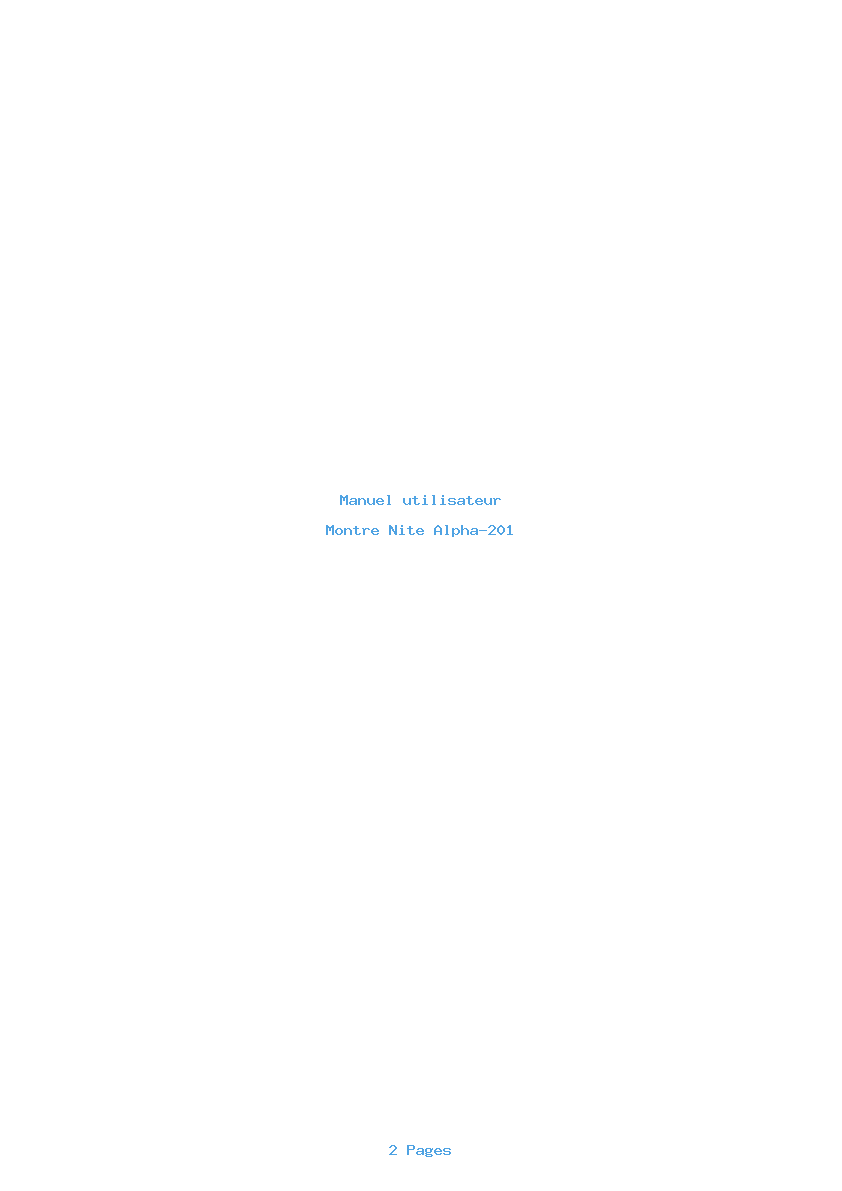 Page 1 de la notice Manuel utilisateur Nite Alpha-201