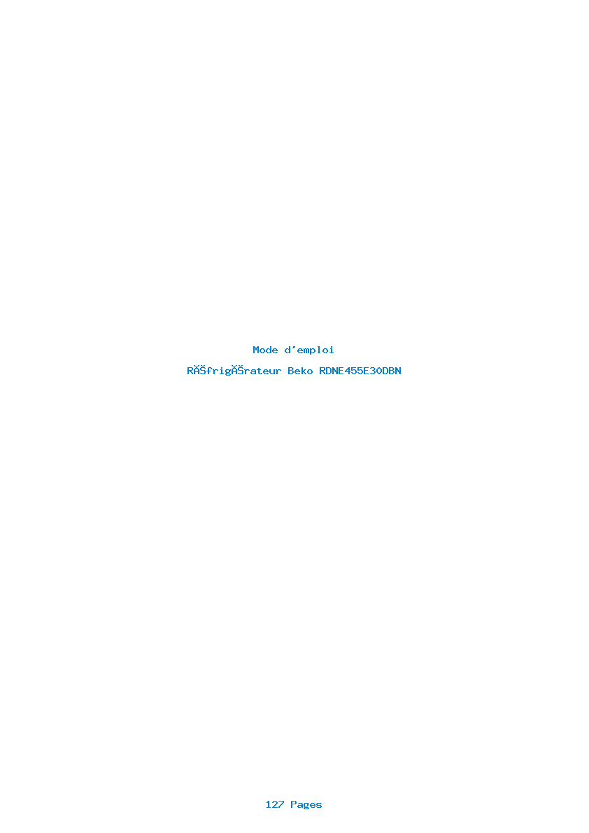 Page 1 de la notice Mode d'emploi Beko RDNE455E30DBN
