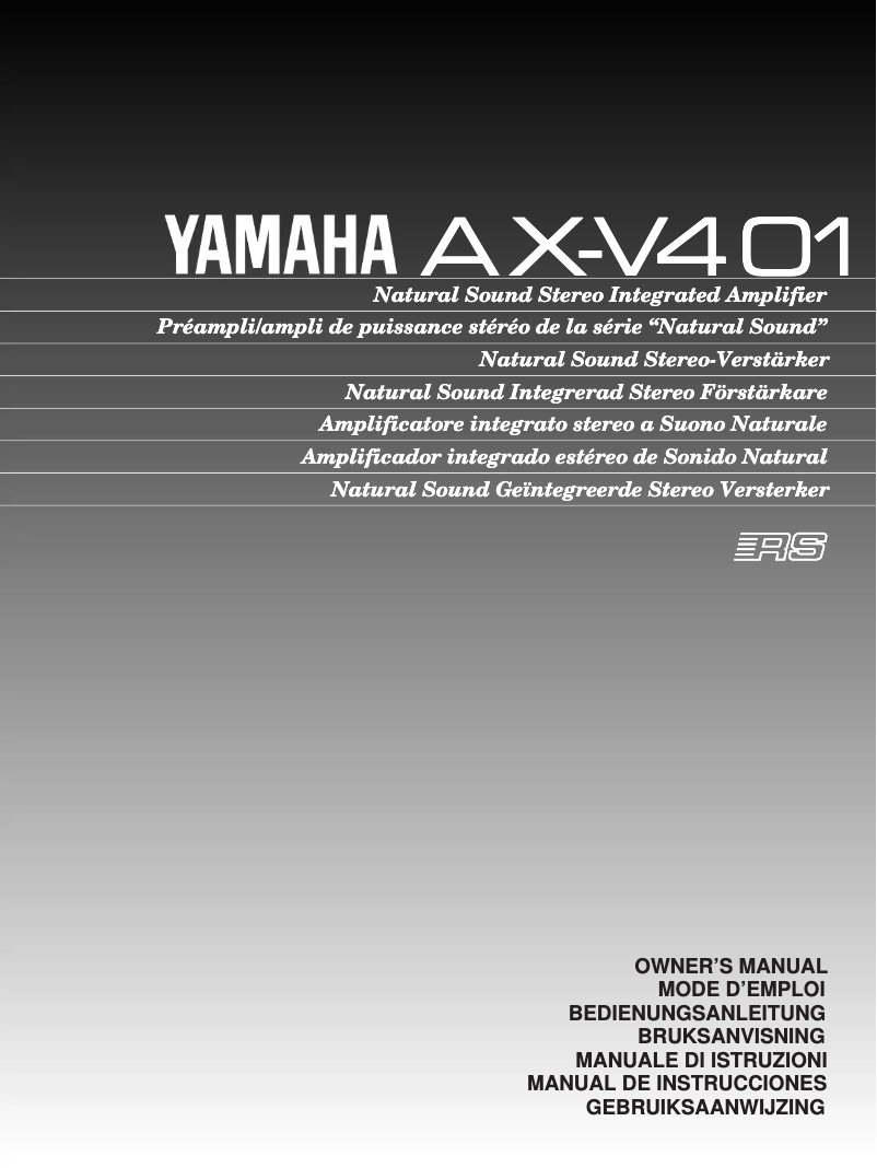 Page 1 of the manual User Manual Yamaha AX-V401