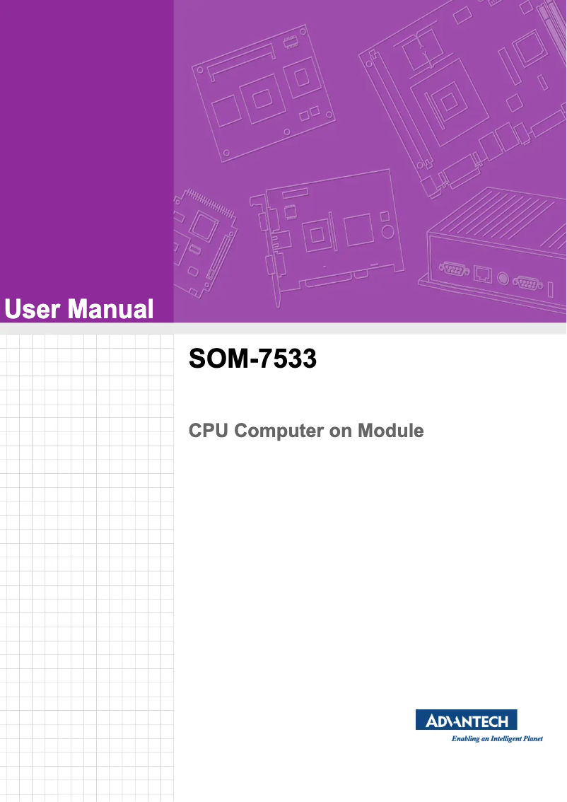 Página 1 del manual Manual de usuario Advantech SOM-7533DCBC-S0A1