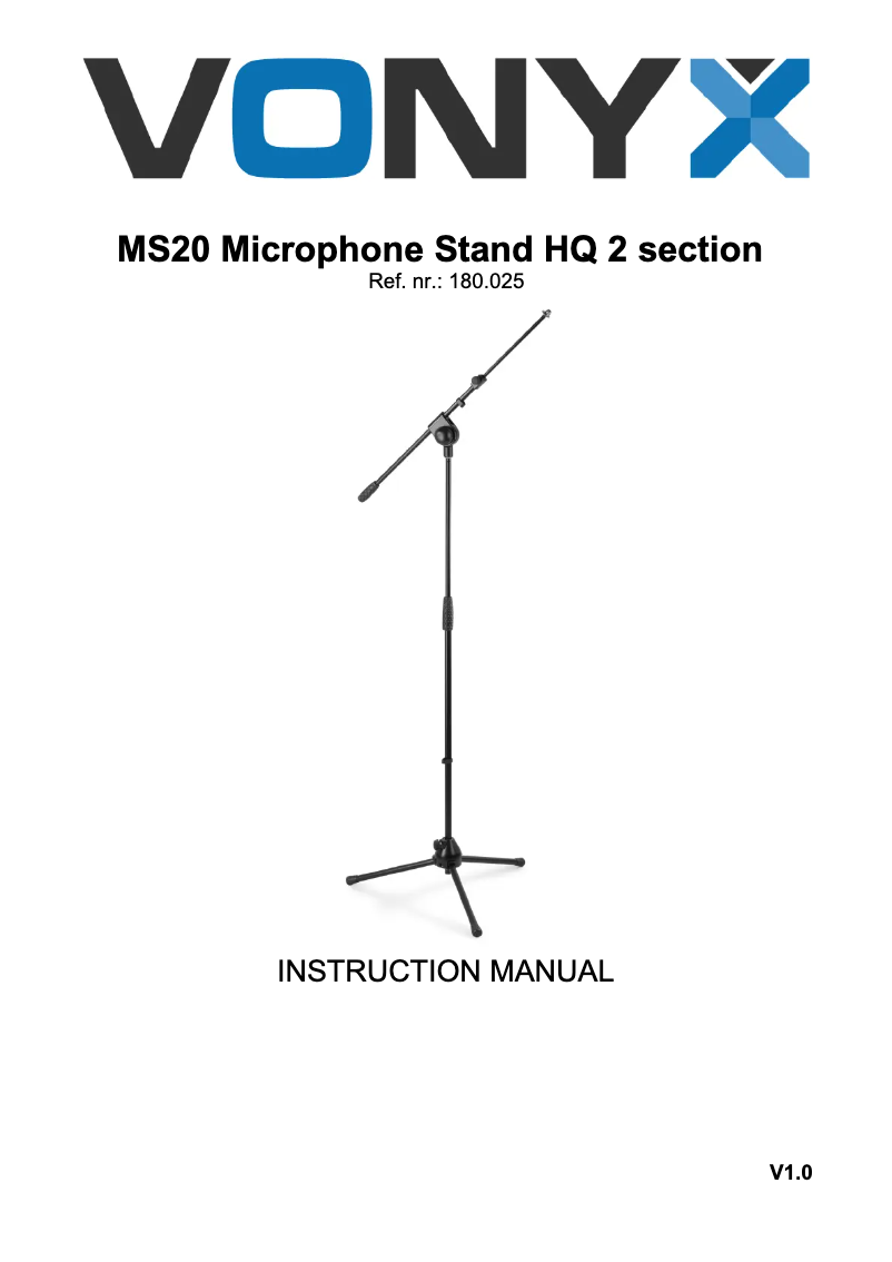 Page 1 de la notice Manuel utilisateur Vonyx MS20