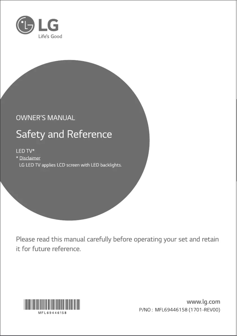 Page 1 de la notice Manuel utilisateur LG 49LJ617V