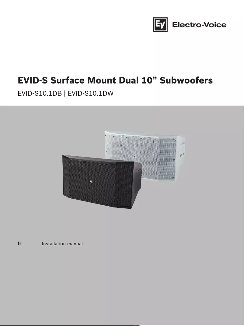 Page 1 de la notice Guide d'installation Electro-Voice EVID-S10.1D