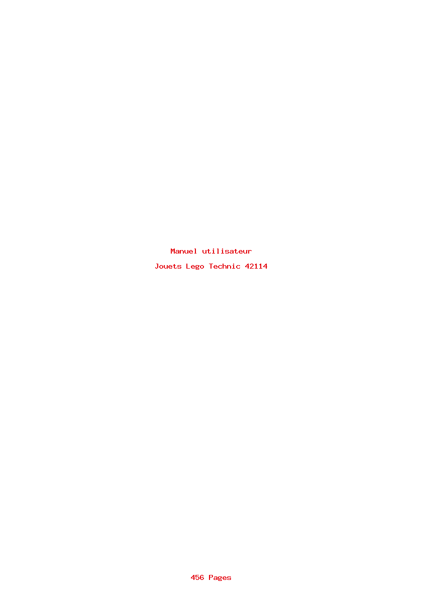 Page 1 de la notice Manuel utilisateur Lego Technic 42114