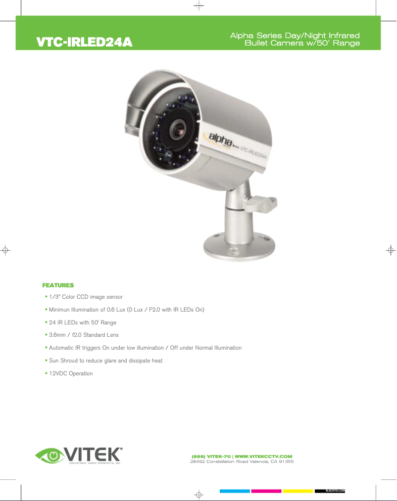 Page 1 de la notice Manuel utilisateur Vitek VTC-IRLED24A