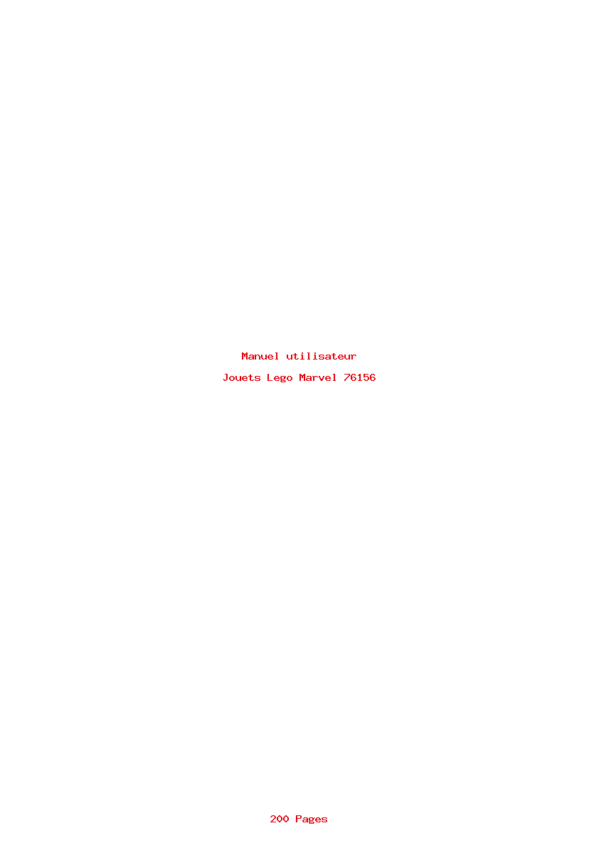 Page 1 de la notice Manuel utilisateur Lego Marvel 76156