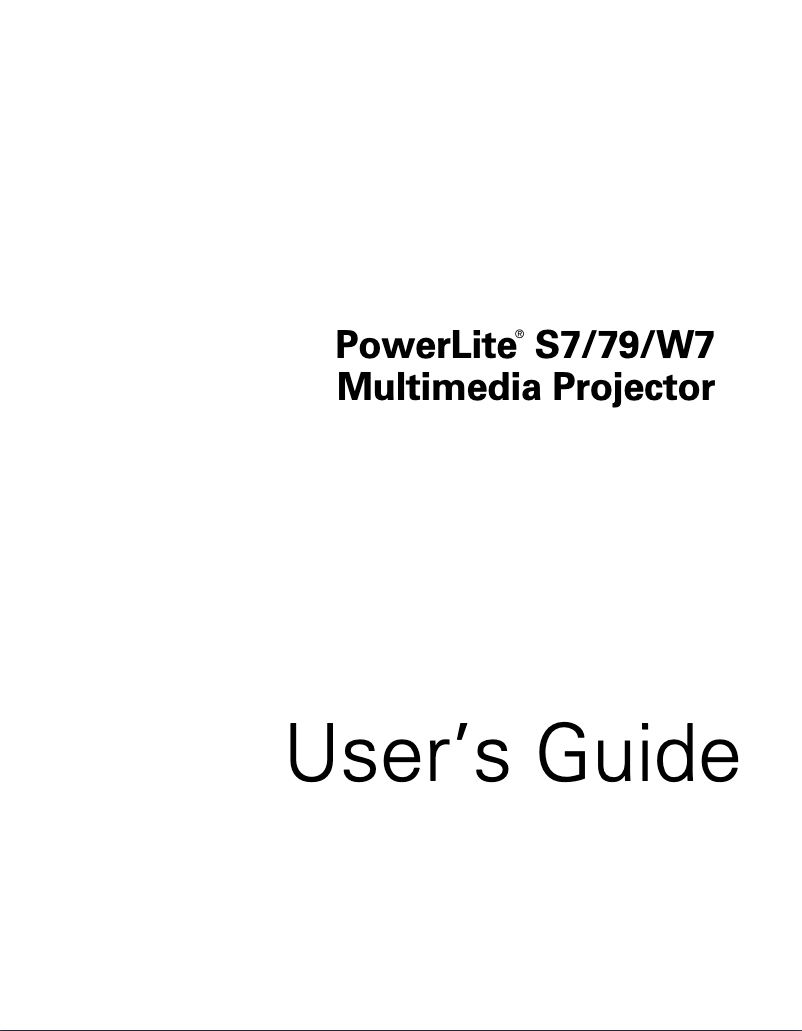 Página 1 del manual Manual de usuario Epson PowerLite S7