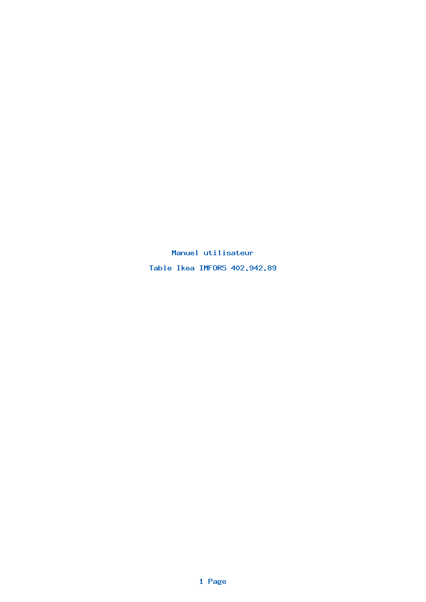 Page 1 de la notice Manuel utilisateur Ikea IMFORS 402.942.89
