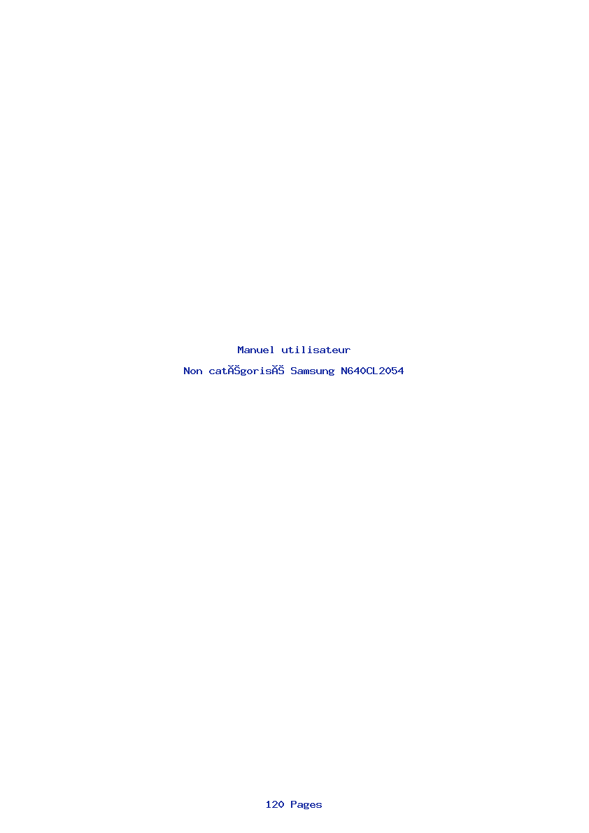 Page 1 de la notice Manuel utilisateur Samsung N640CL2054