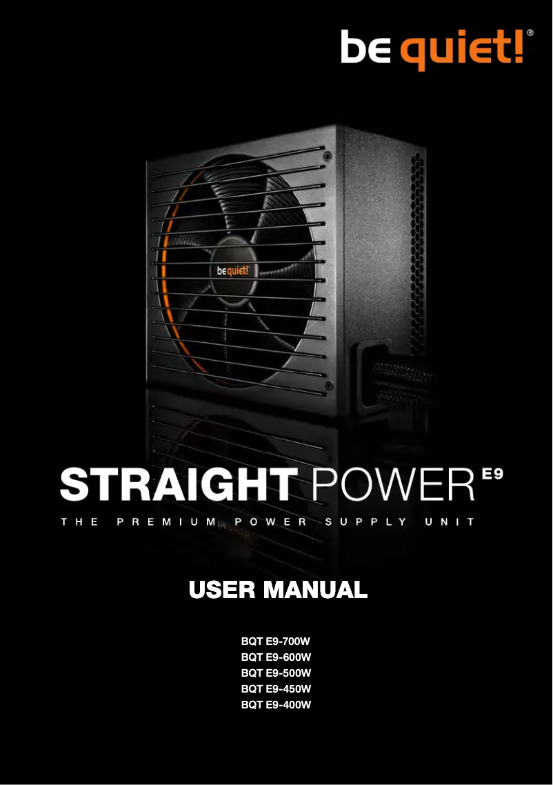 Page 1 de la notice Manuel utilisateur Be Quiet! Straight Power E9 450W