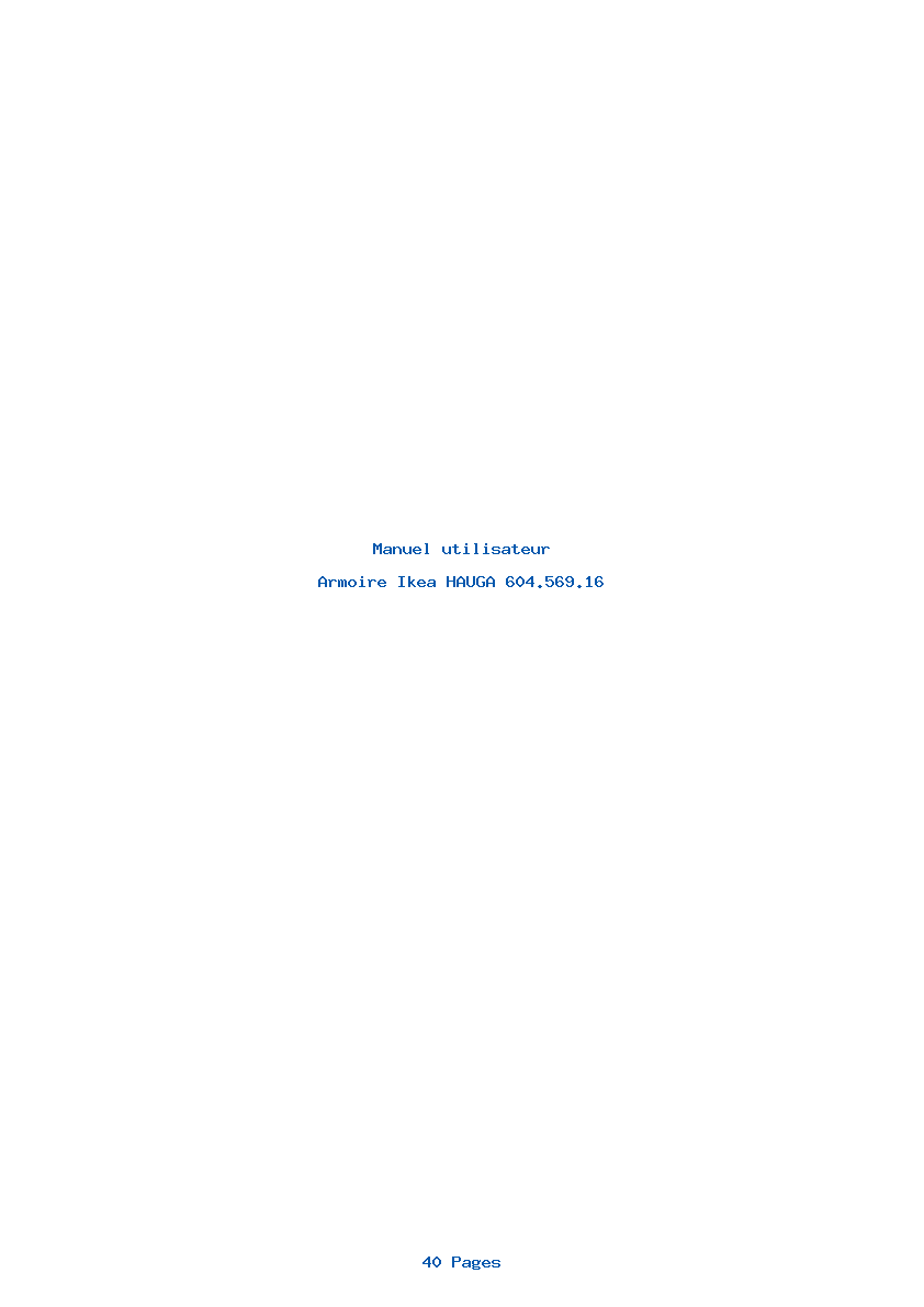 Page 1 de la notice Manuel utilisateur Ikea HAUGA 604.569.16