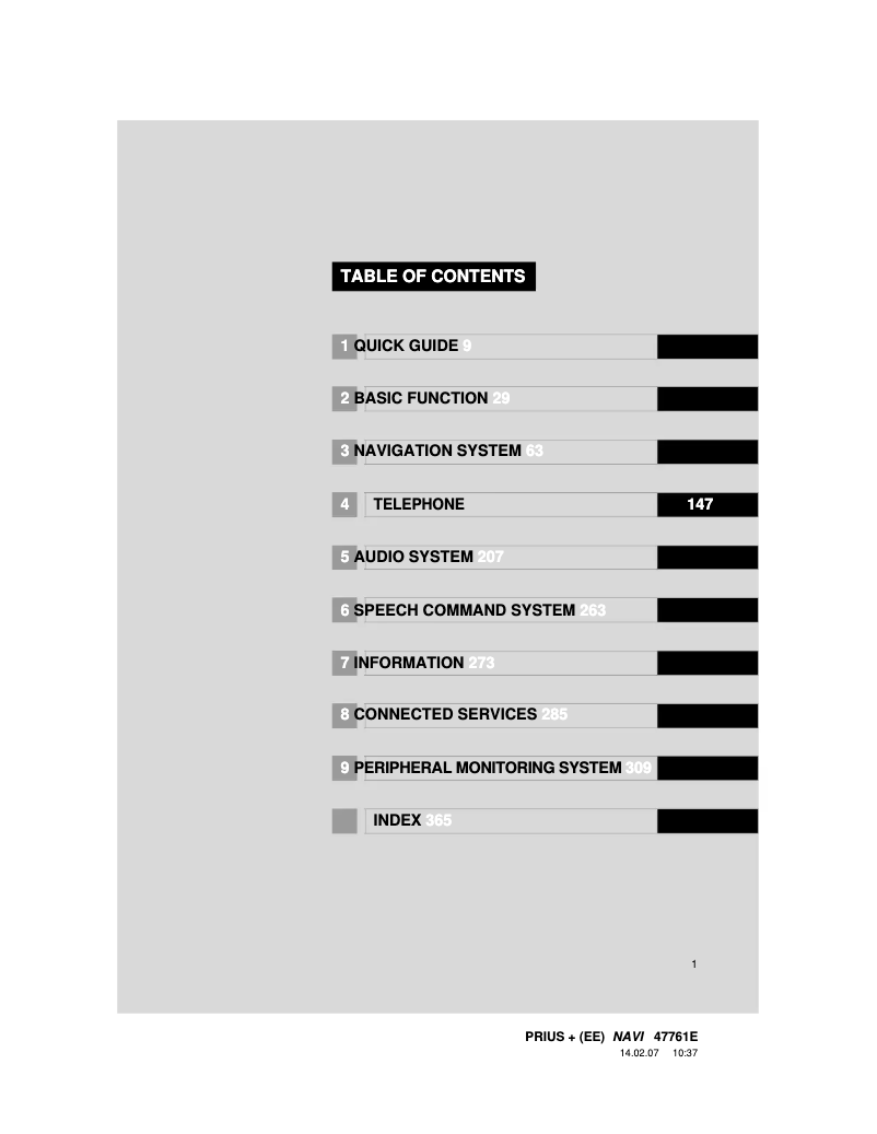 Página 1 del manual Manual de usuario Toyota Prius Plus 2012 Navigation