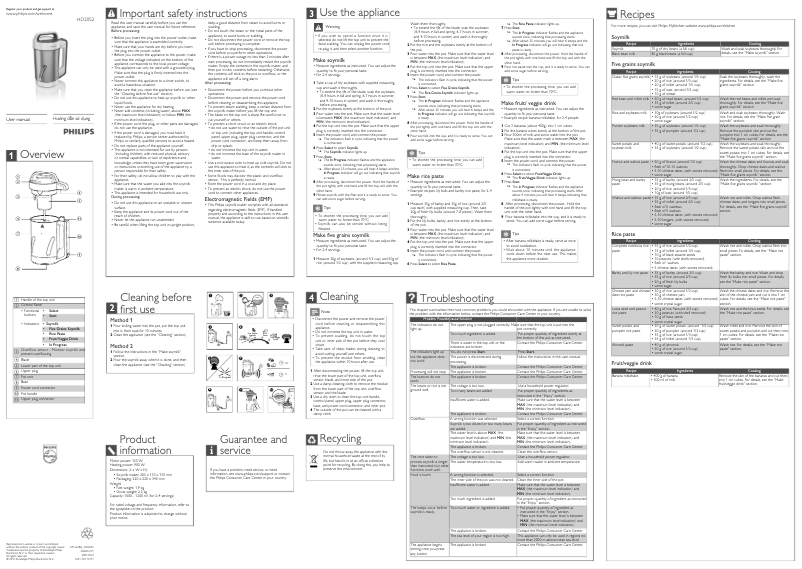Página 1 del manual Manual de instrucciones Philips Daily Collection HD2052