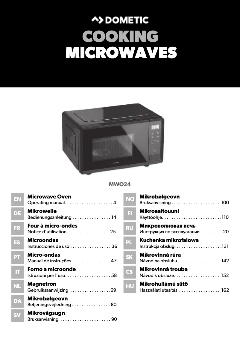 Page 1 de la notice Manuel utilisateur Dometic MWO 24