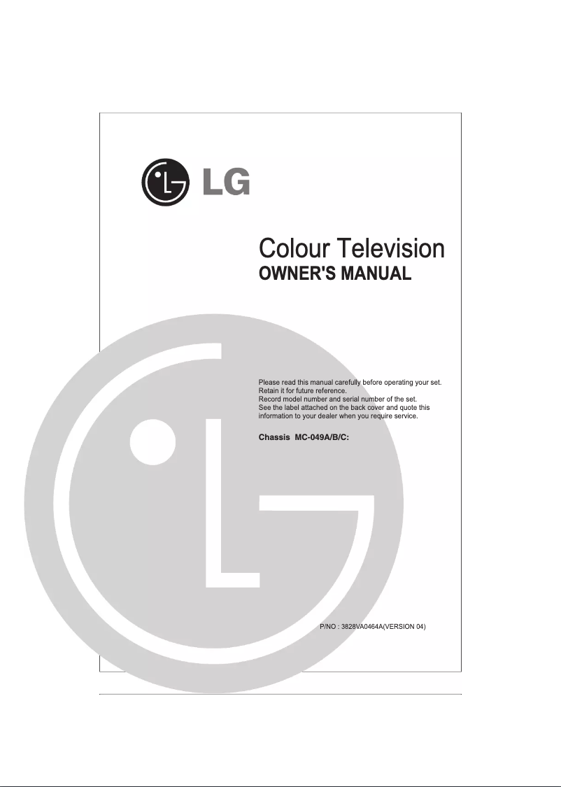 Page 1 of the manual User Manual LG 29FC8SGA