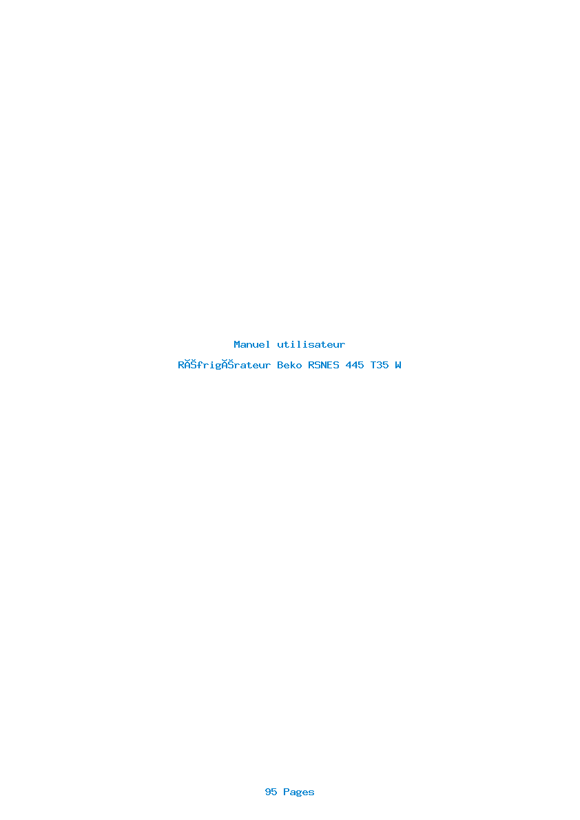 Page 1 de la notice Manuel utilisateur Beko RSNES 445 T35 W
