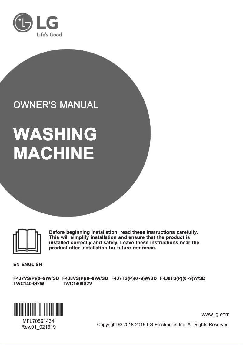 Página 1 del manual Manual de usuario LG TWC1409S2V