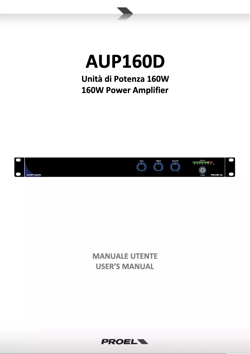 Page 1 de la notice Manuel utilisateur Proel AUP160D