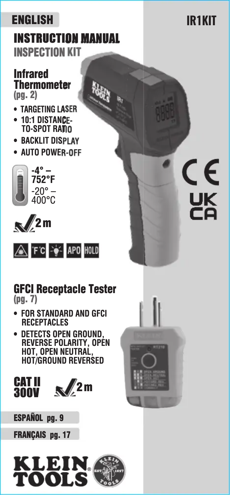 Page 1 of the manual User Manual Klein Tools IR1KIT