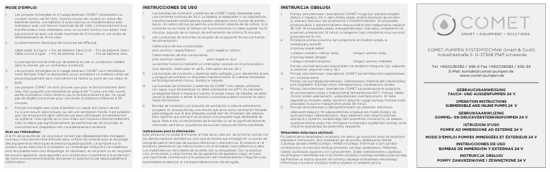 Page 1 de la notice Manuel utilisateur Comet OCEAN 2000 12V