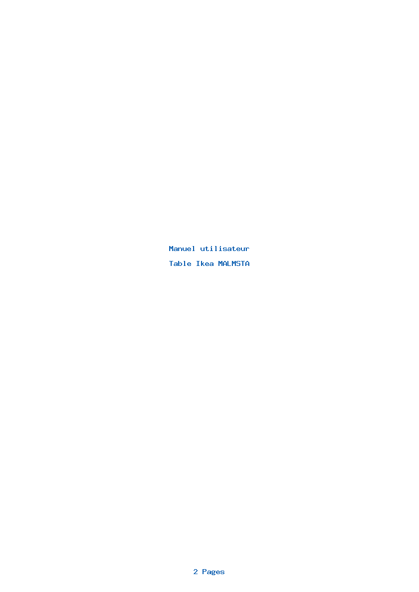 Page 1 de la notice Manuel utilisateur Ikea MALMSTA