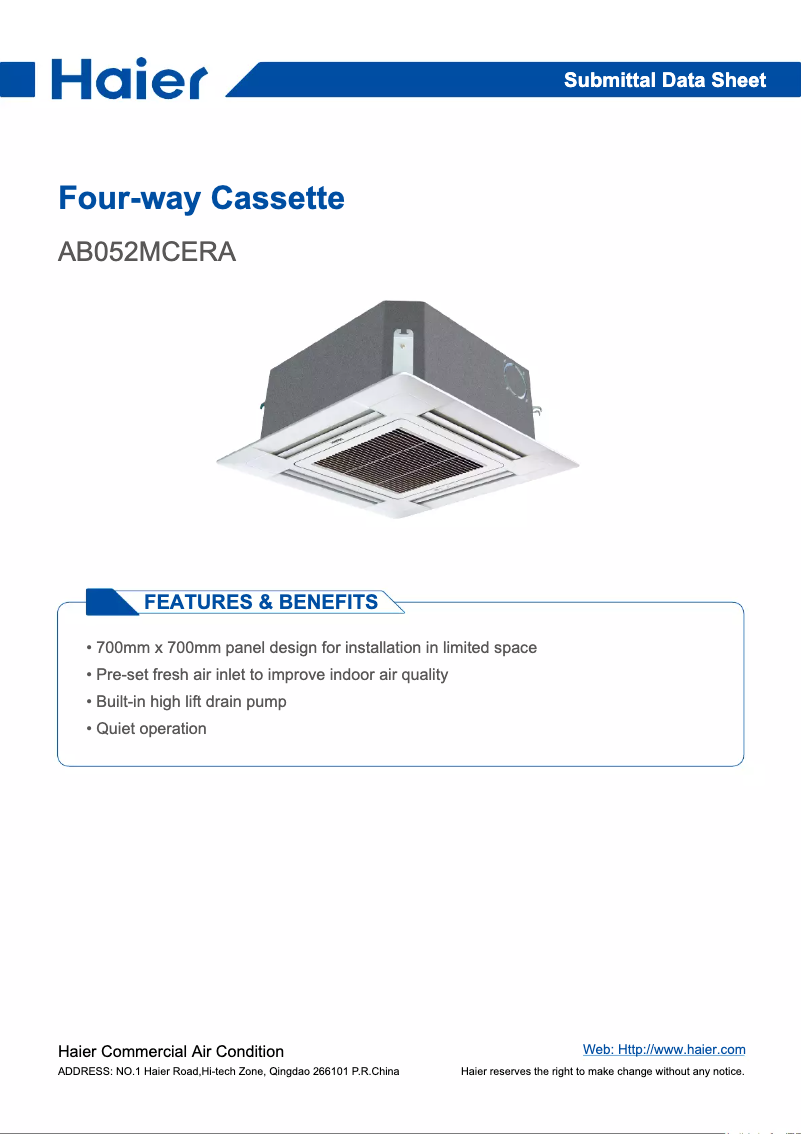 Página 1 del manual Manual de usuario Haier AB052MCERA