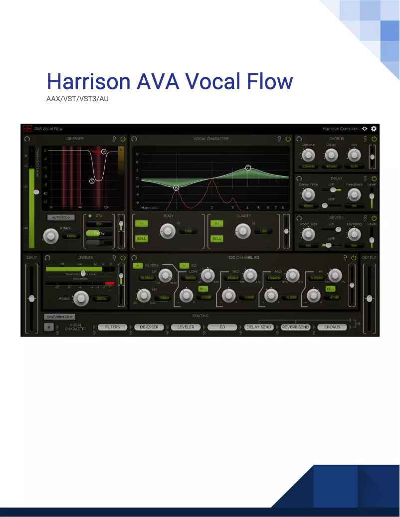 Page 1 de la notice Manuel utilisateur Harrison AVA Vocal Flow