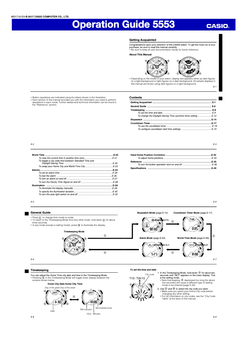 Page 1 de la notice Manuel utilisateur Casio G-Shock G-Steel GST-410-1AER