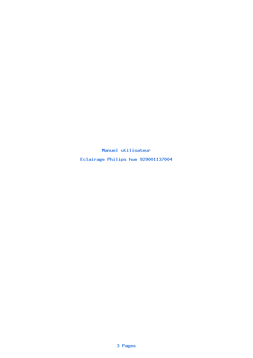 Page 1 de la notice Manuel utilisateur Philips hue 929001137004