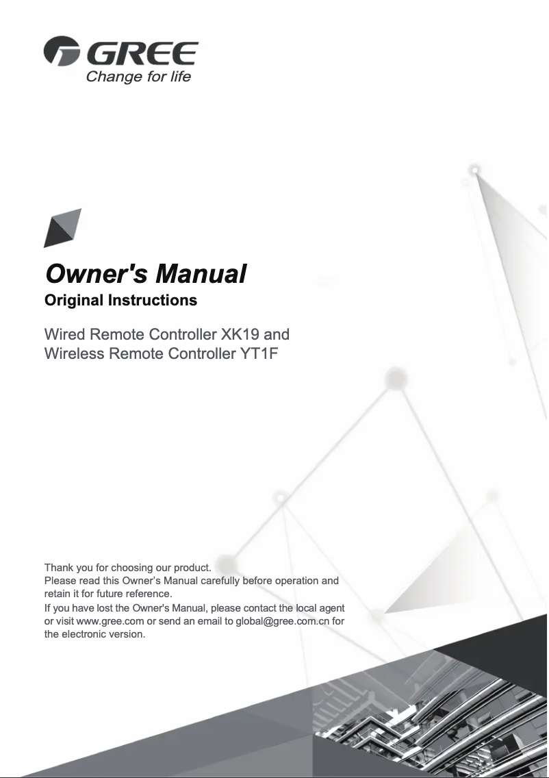 Página 1 del manual Manual de usuario Gree XK19