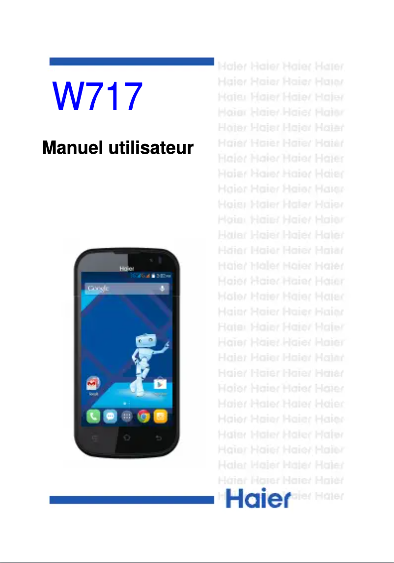 Page 1 de la notice Manuel utilisateur Haier W717