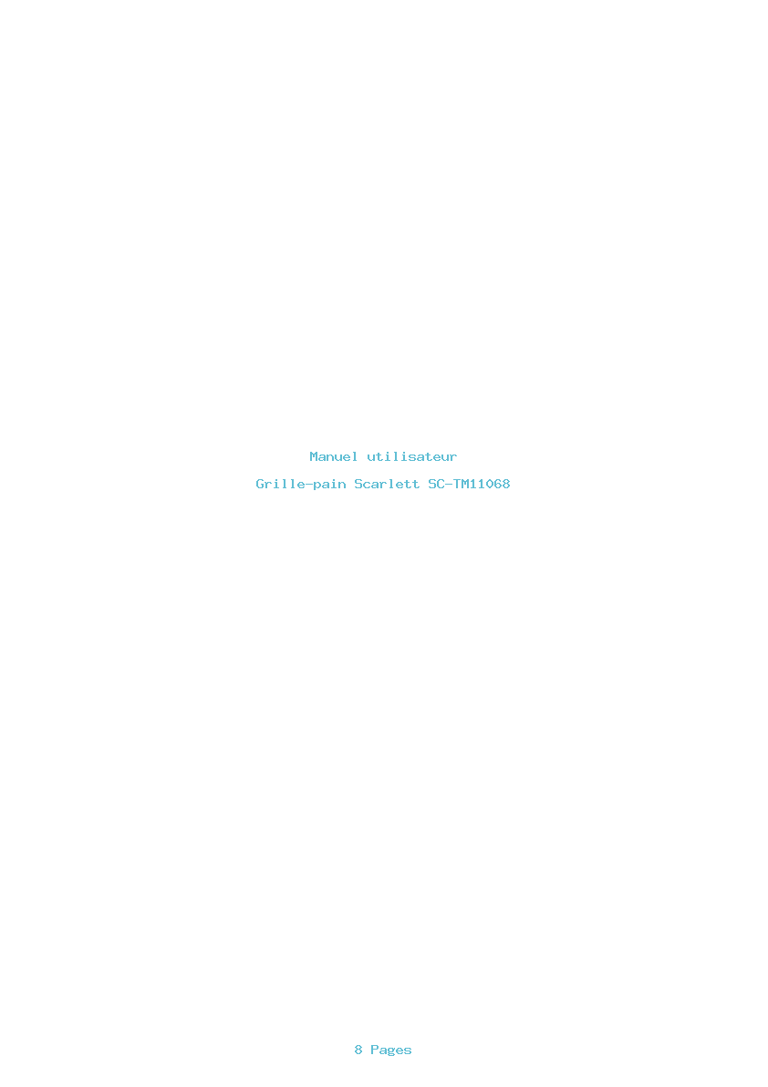 Page 1 de la notice Manuel utilisateur Scarlett SC-TM11068