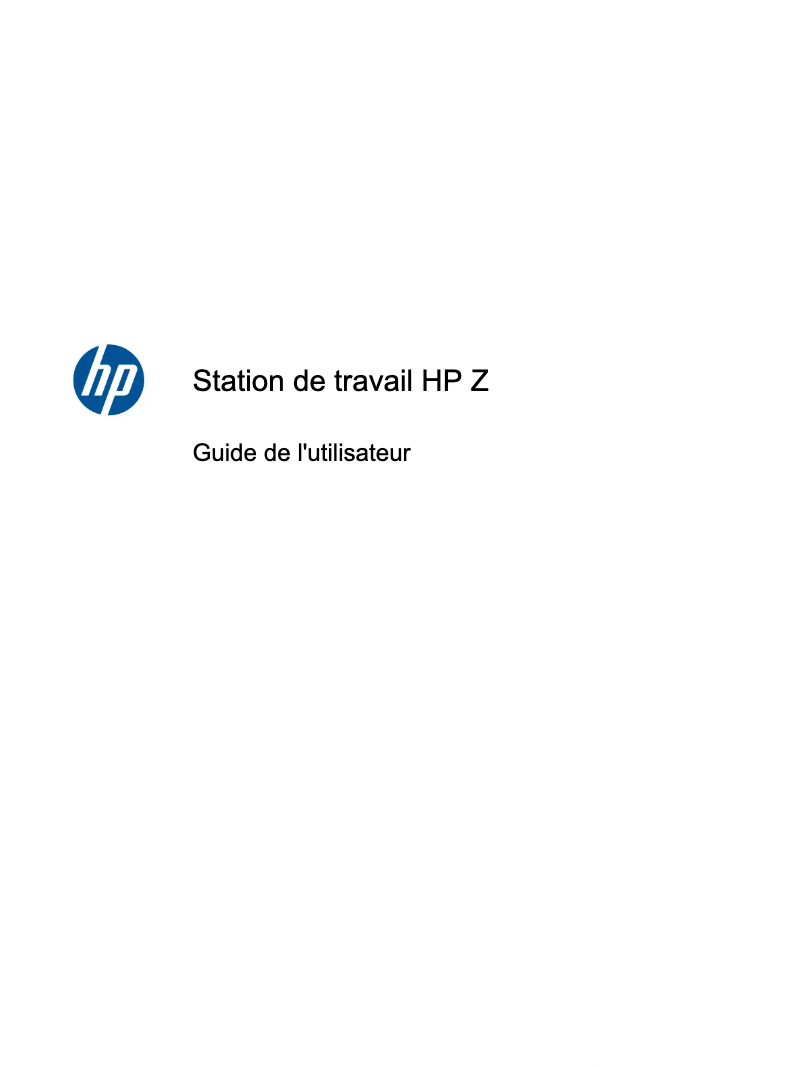 Page 1 de la notice Manuel utilisateur HP Z400