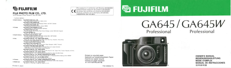 Página 1 del manual Manual de usuario Fuji GA645W Professional