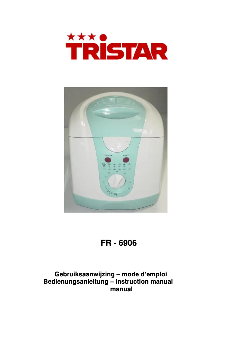 Page 1 de la notice Manuel utilisateur TriStar FR-6906