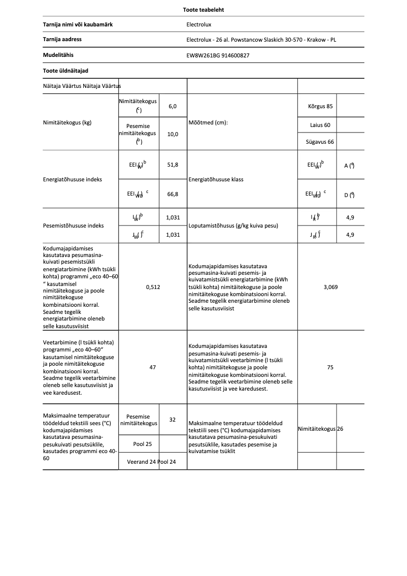 Página 1 del manual Manual de usuario Electrolux EW8W261BG