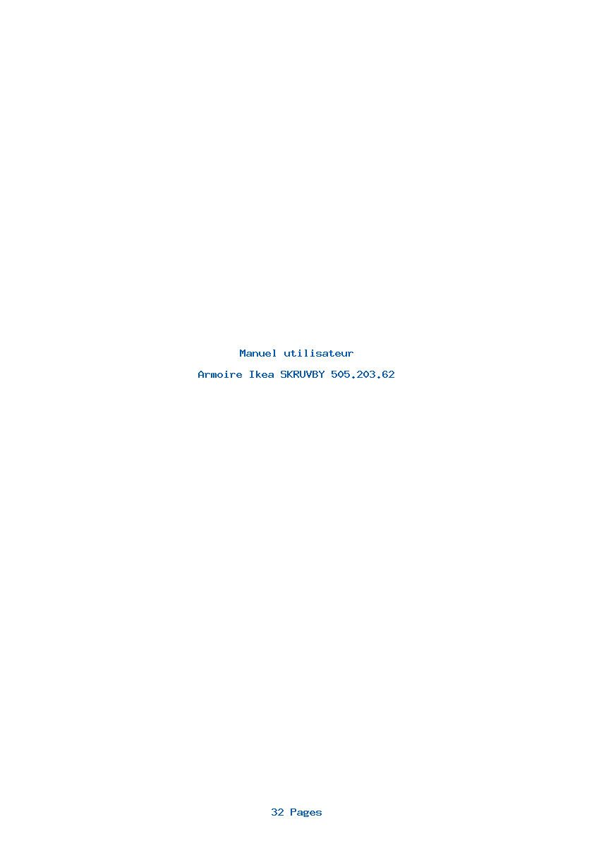 Page 1 de la notice Manuel utilisateur Ikea SKRUVBY 505.203.62
