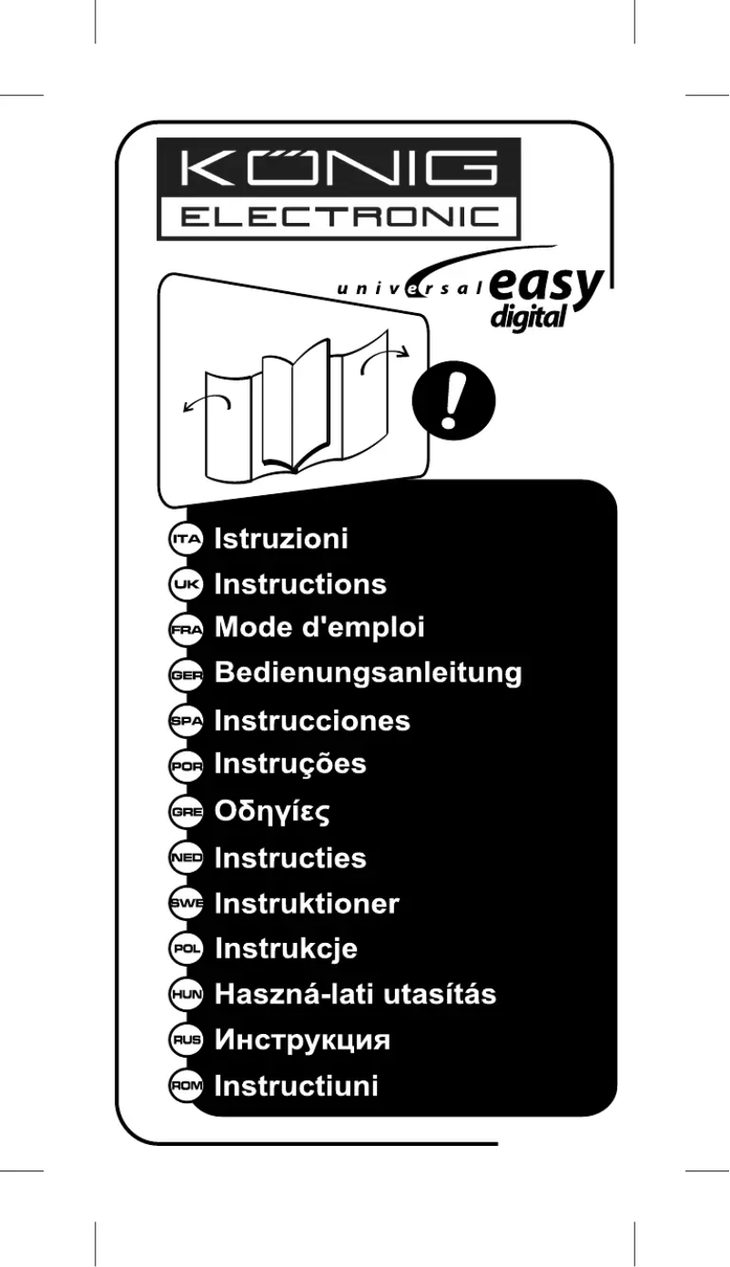 Page 1 of the manual User Manual Konig IR-EASYTV01B
