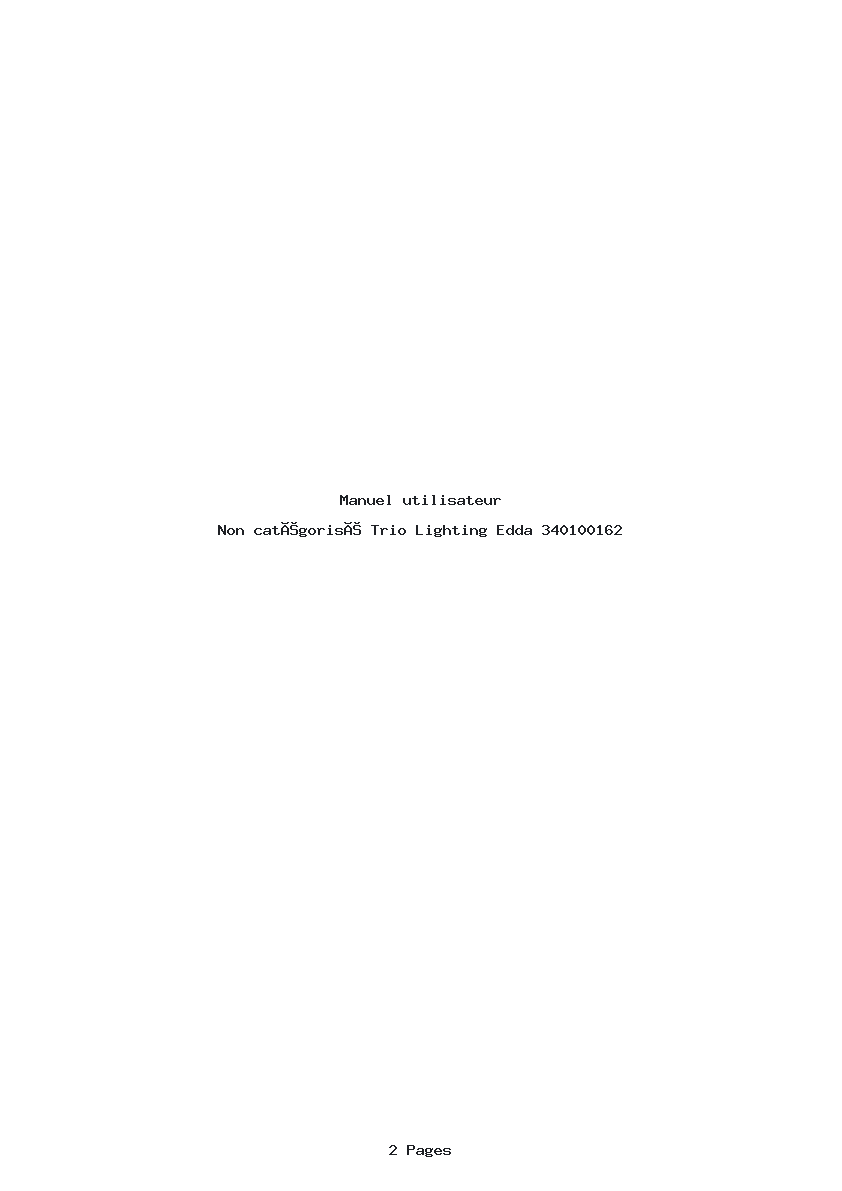 Page 1 de la notice Manuel utilisateur Trio Lighting Edda 340100162