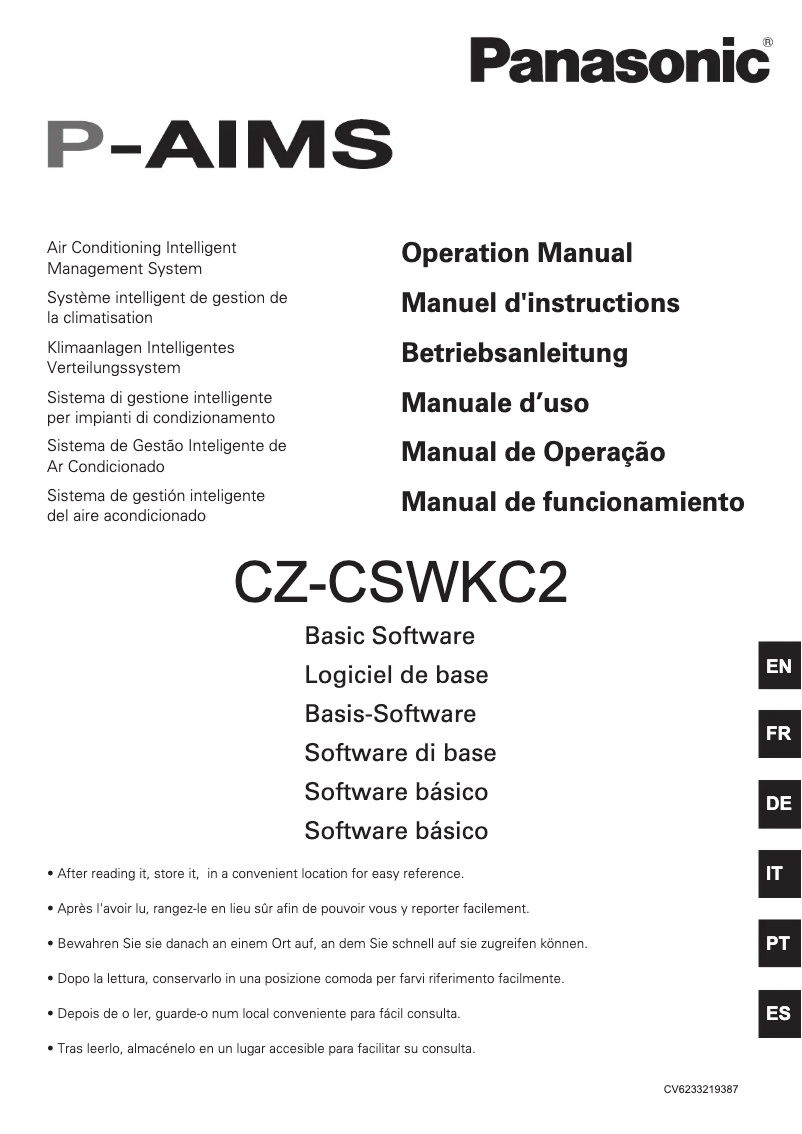 Page 1 de la notice Manuel utilisateur Panasonic CZ-CSWKC2
