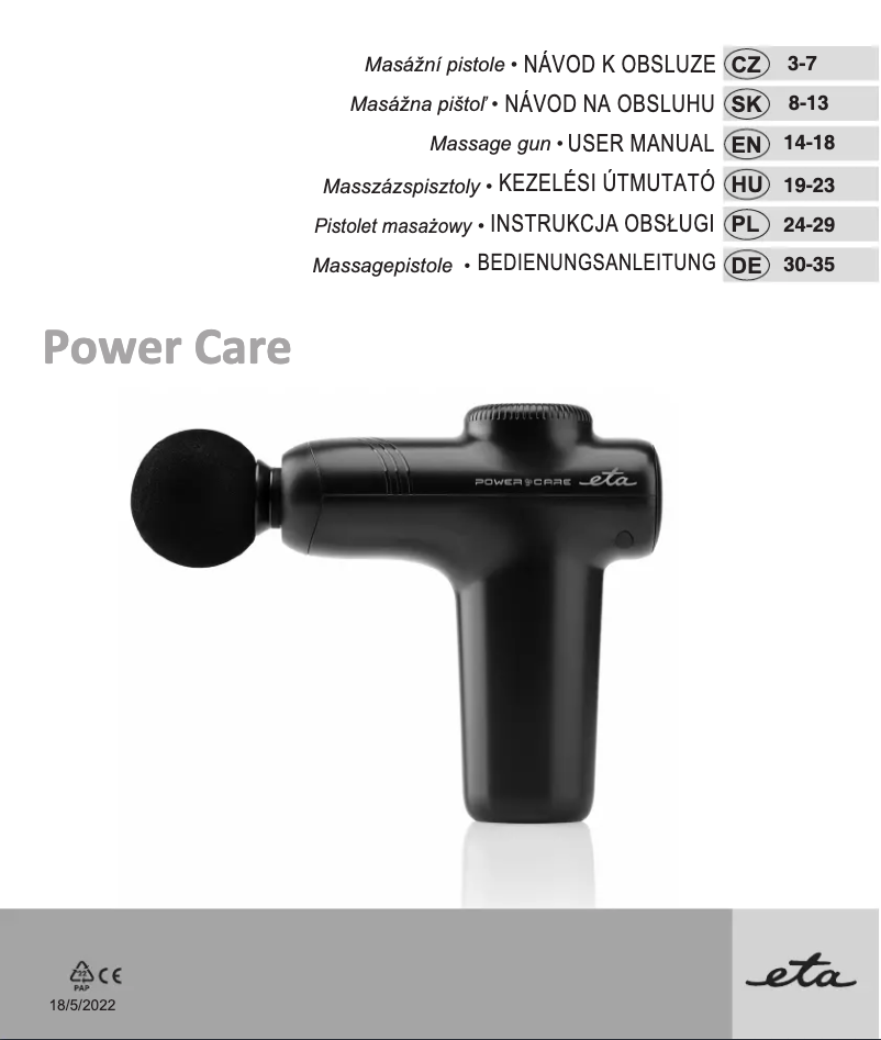 Page 1 de la notice Manuel utilisateur Eta Power Care 166090000