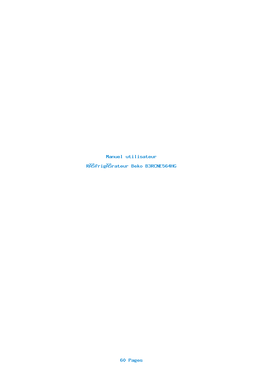 Page 1 de la notice Manuel utilisateur Beko B3RCNE564HG