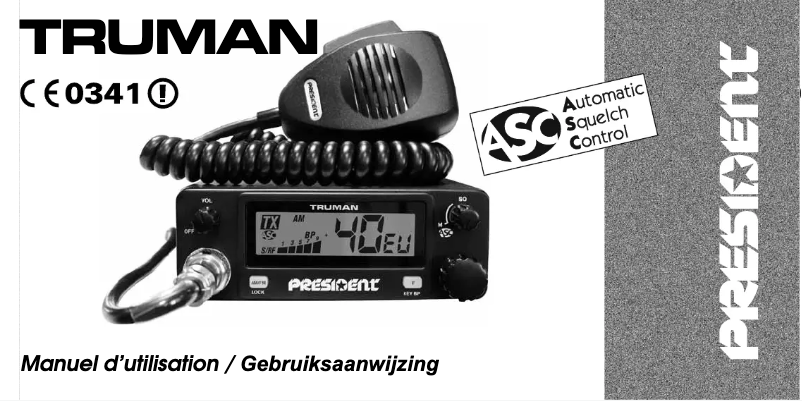 Page 1 de la notice Manuel utilisateur President Truman