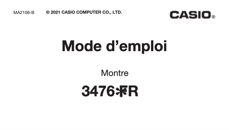 Page 1 de la notice Manuel utilisateur Casio Wave Ceptor WV200DA-1A